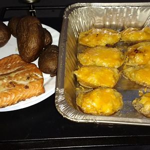 Salmon, potatoes & twice baked potatoes.jpg