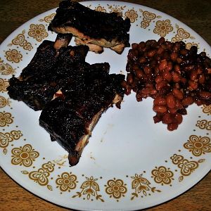 Mothers Day Smoked Ribs with BBG Sauce 6- plate.jp