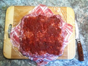3 Reduced tinned toms with L&Ps & GG spread on sausage.jpg