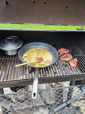 Steak and risotto on grill.jpg