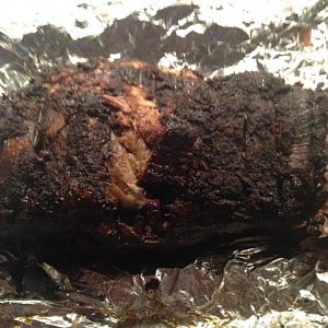 Butt out of smoker.JPG