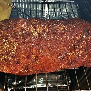 Smoked Mexican Pulled Pork 4- into the smoker at 2