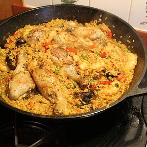 Paella with chicken and shrimp March 8 2017 019.JP