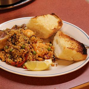 Paella with chicken and shrimp March 8 2017 022.JP