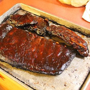 Spare ribs done and eaten plus Cohiba cigar 004.JP