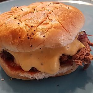 My version of arbys beef and cheddar smoked chuck roast