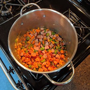 Andouille and Mirepoix