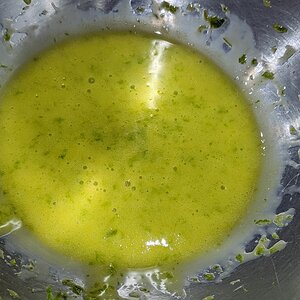 Blended yolks and zest