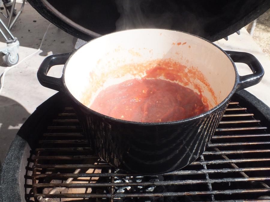 2 sauce simmering on Joe Junior.jpg