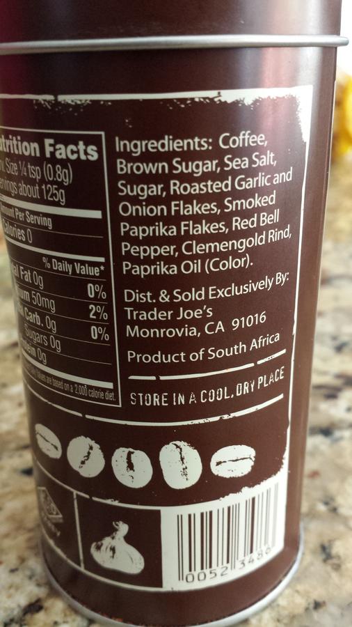 What's Good at Trader Joe's?: Trader Joe's BBQ Rub and Seasoning with Coffee  & Garlic