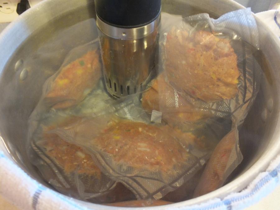 3 sous vide meatloaf burgers cooking.jpg