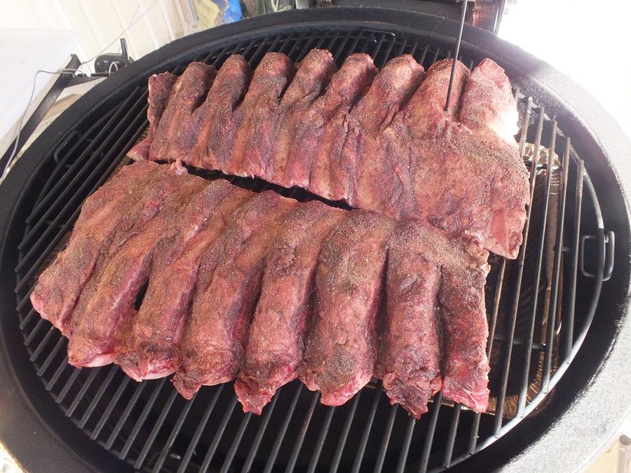 6 ribs on the Kamado Joe Big Joe.jpg