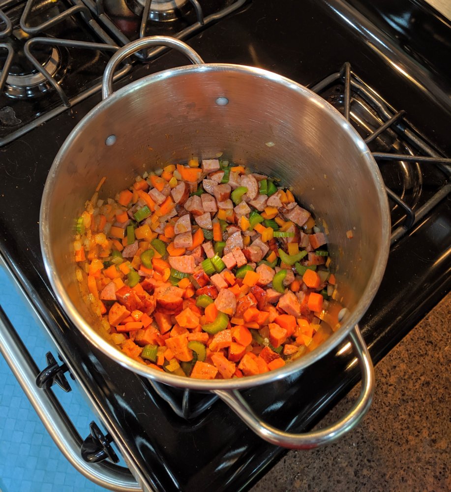 Andouille and Mirepoix