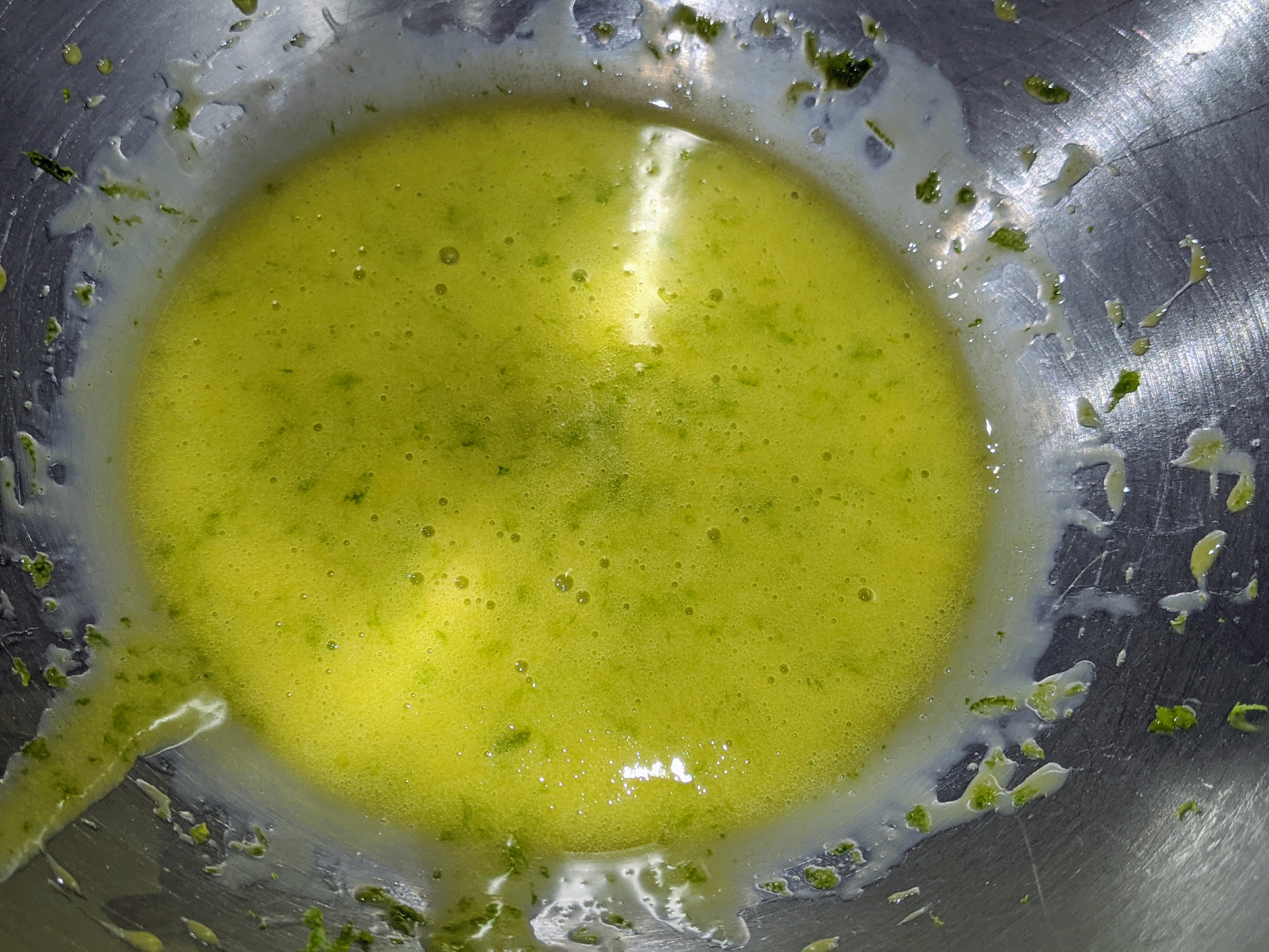 Blended yolks and zest