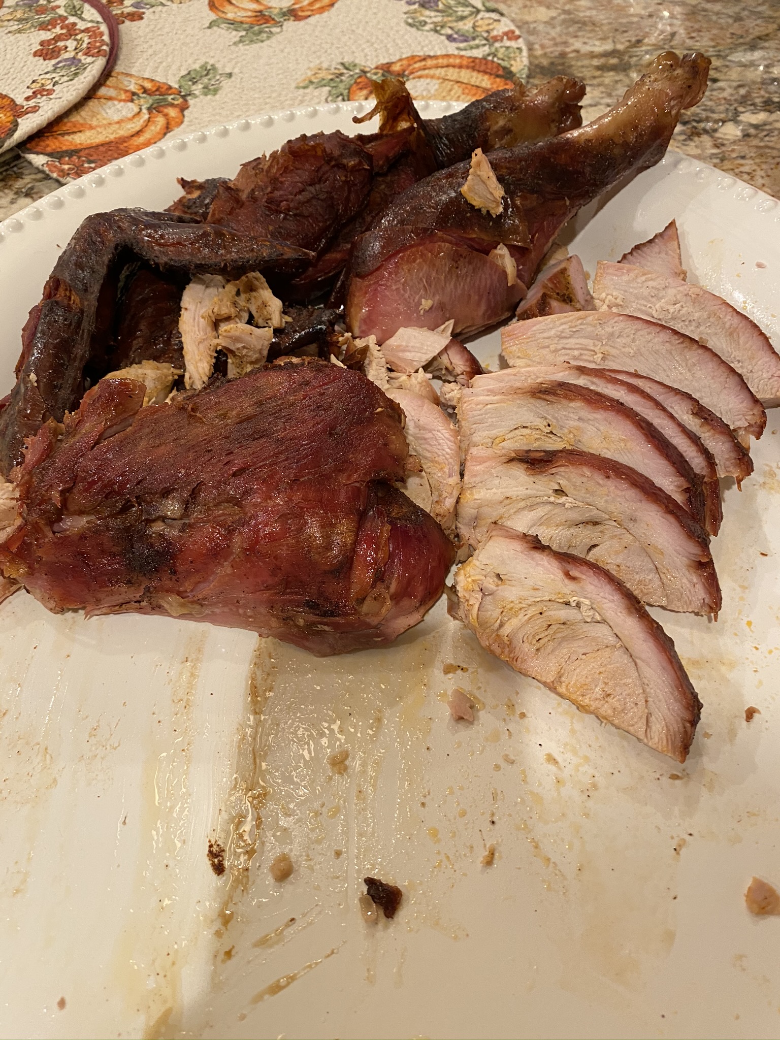 Carved smo-fried turkey 2