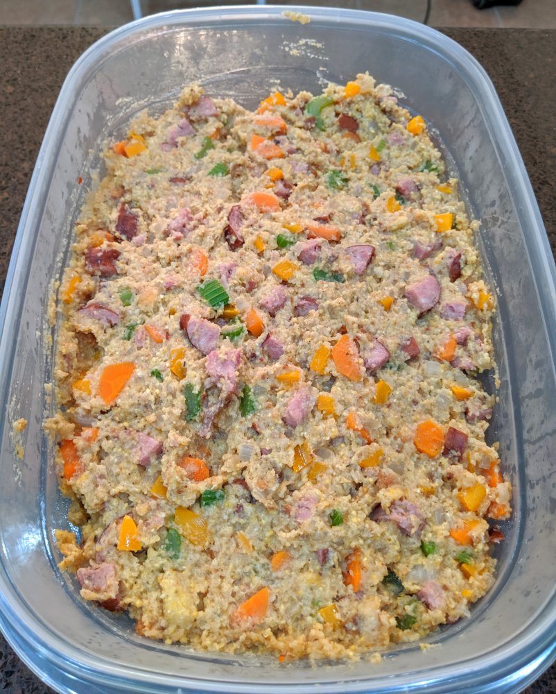 Cornbread stuffing mix added