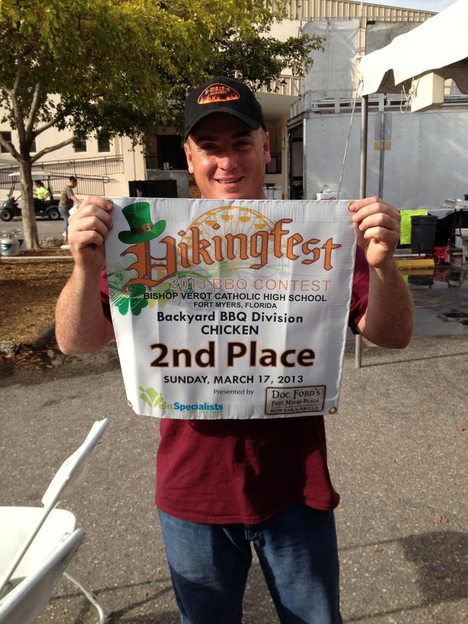 Doug with 2nd Place Chicken Banner.JPG