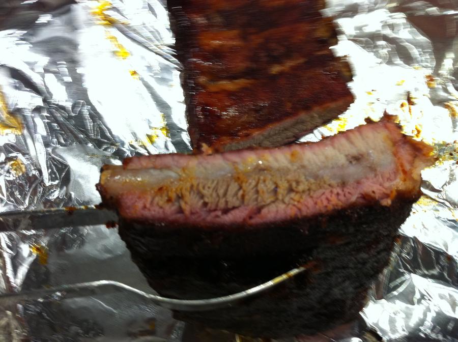 First Ribs Smoke Ring.JPG