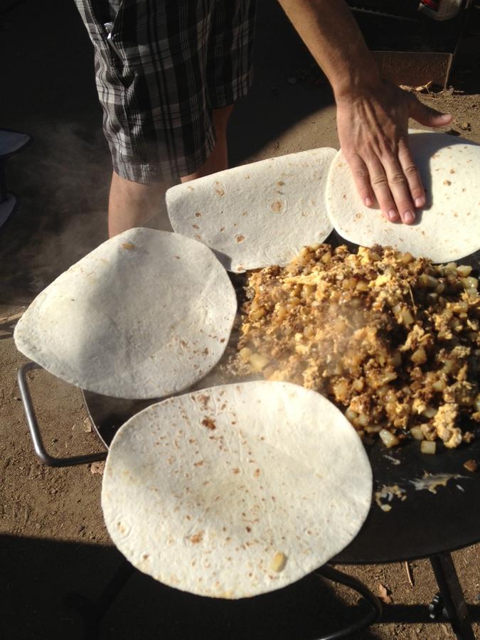 Heating the tortillas.JPG