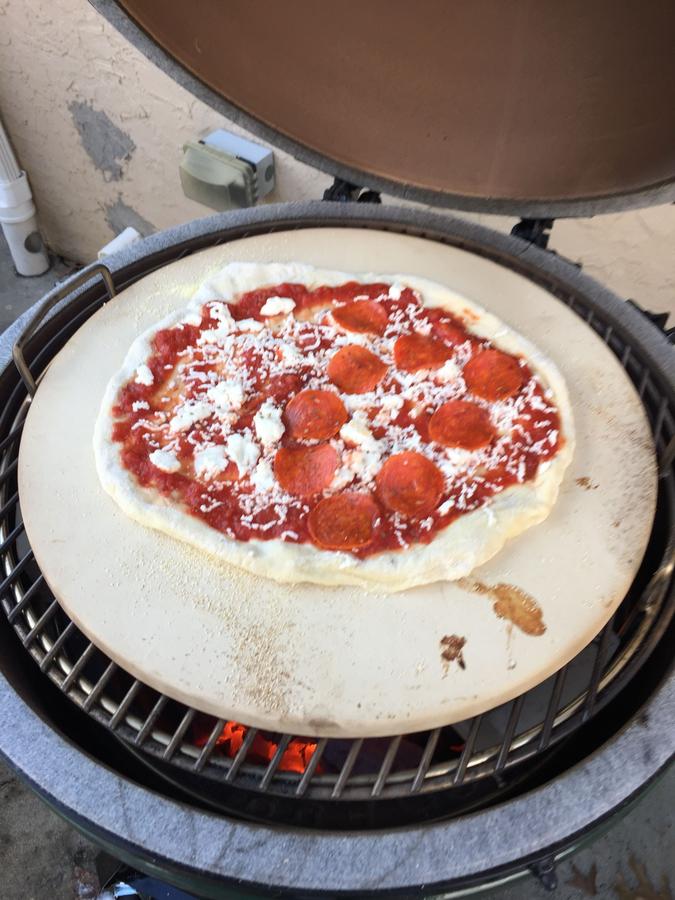 Pizza on Lodge Cast Iron Pizza Pan — Big Green Egg Forum