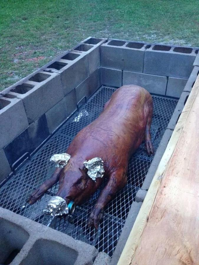 Cinder Block Pig Pit Smoking Meat Forums The Best Forum On Earth - Diy Hog Roast Pit