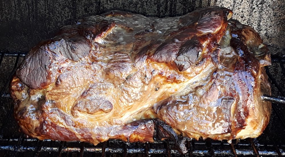 Internal temp 195, no foil, so moist