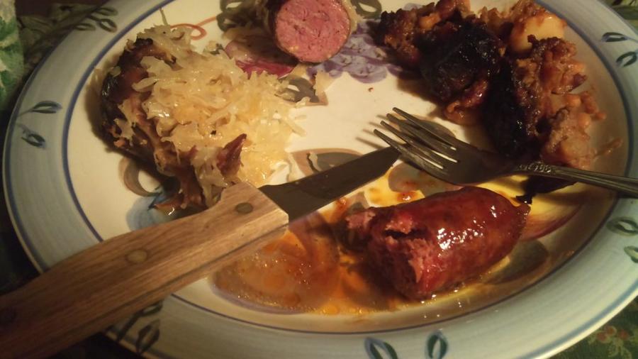 Kielbasa with Sauerkraut and BBQ Sauced.jpg