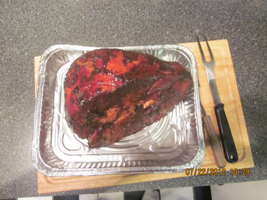 Maple Bourban Ham on the Mini WSM 011.JPG