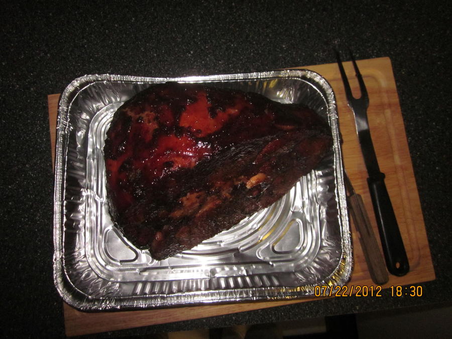 Maple Bourban Ham on the Mini WSM 012.JPG