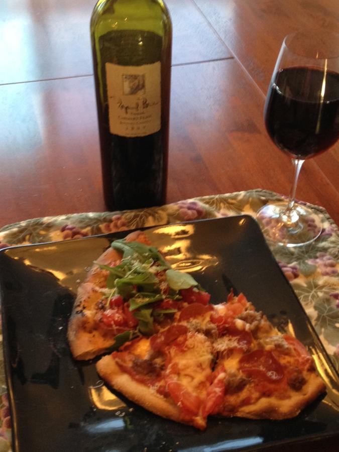 Pizza and wine.JPG