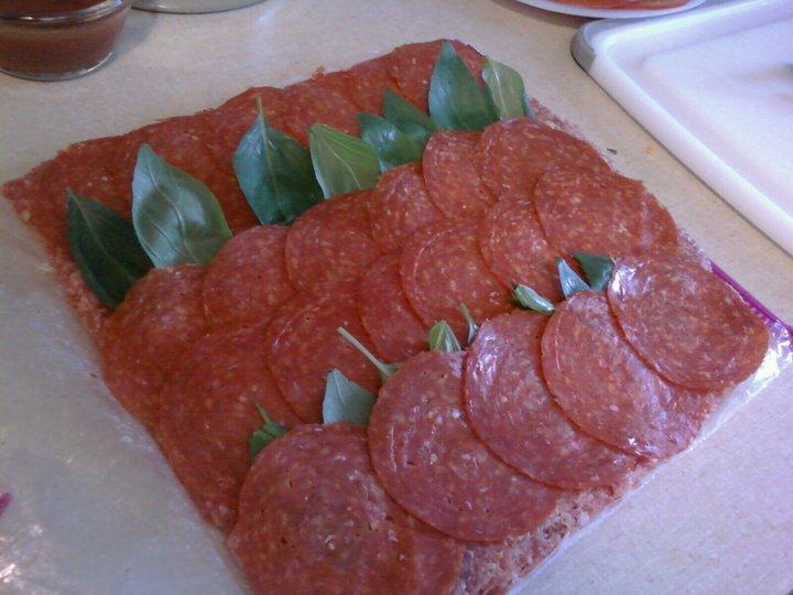 Pizza fatty pepperoni and basil layer.jpg