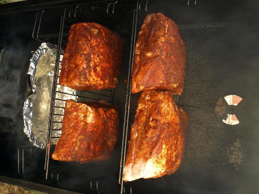 pork butts in smoker 9-14-2010.jpg
