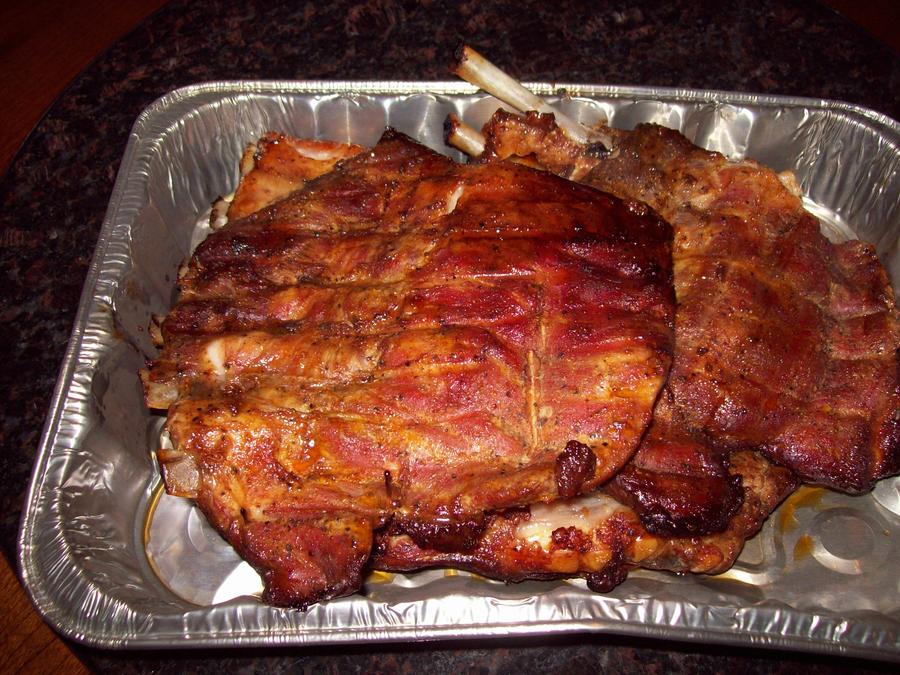 Ribs off Smoker.JPG