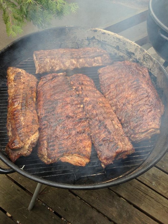 Ribs on the 30 inch Weber.JPG