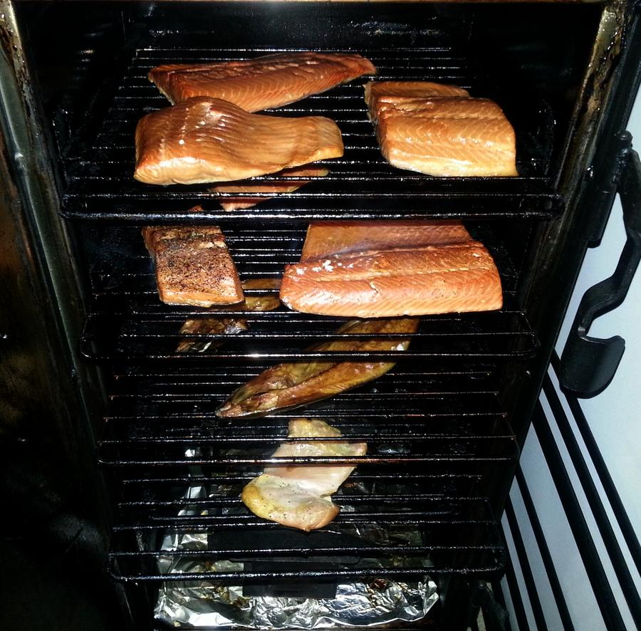 Smoked Salmon, in smoker  131212.jpg