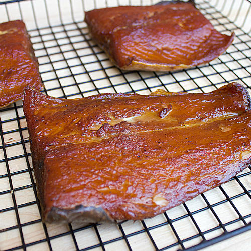 smoked steelhead on the rack.jpg