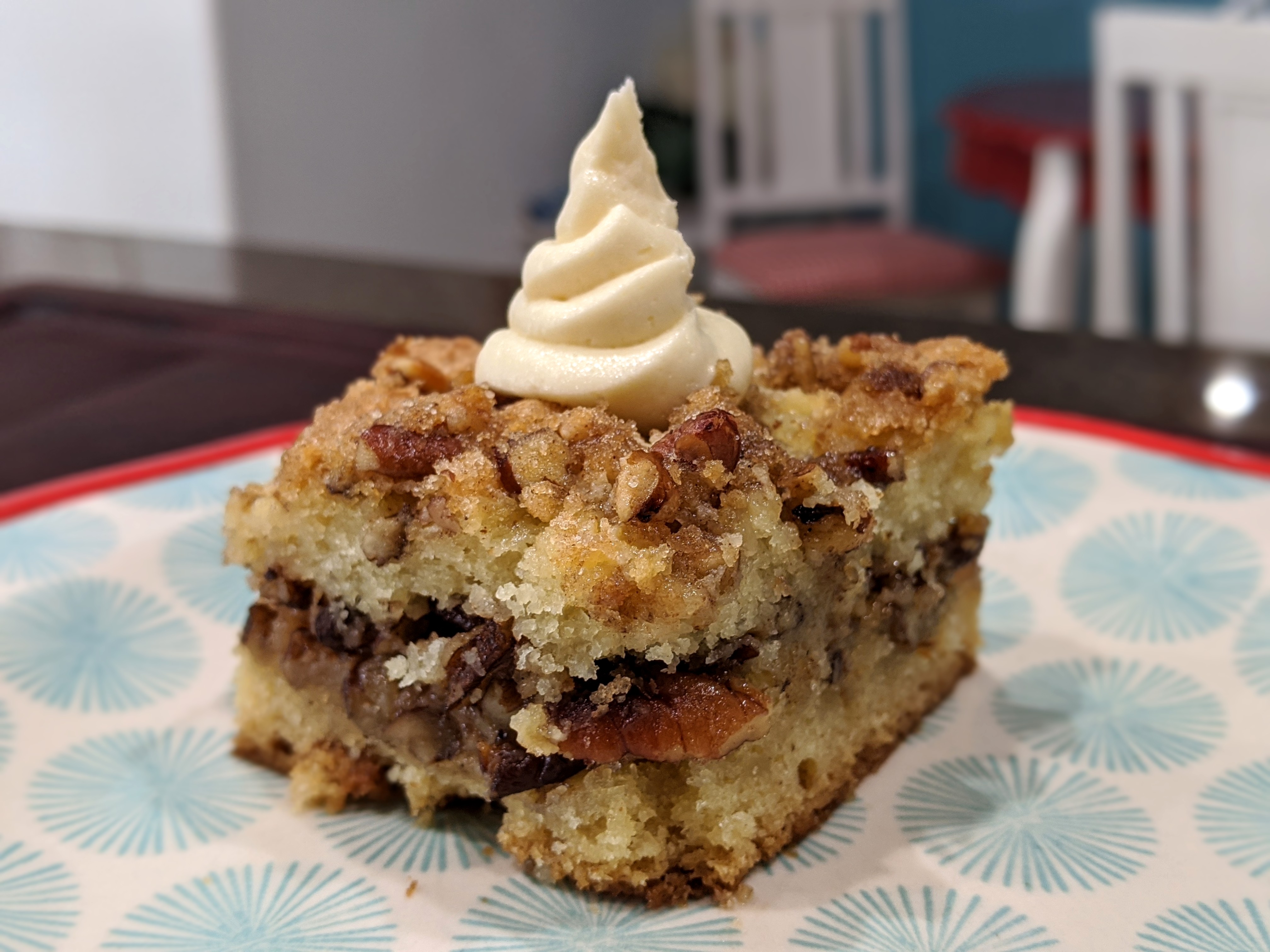Sour Cream and Pecan Coffee Cake with Whipped Butter Snack