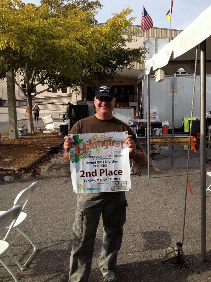 Steve with 2nd Place Chicken Banner.JPG