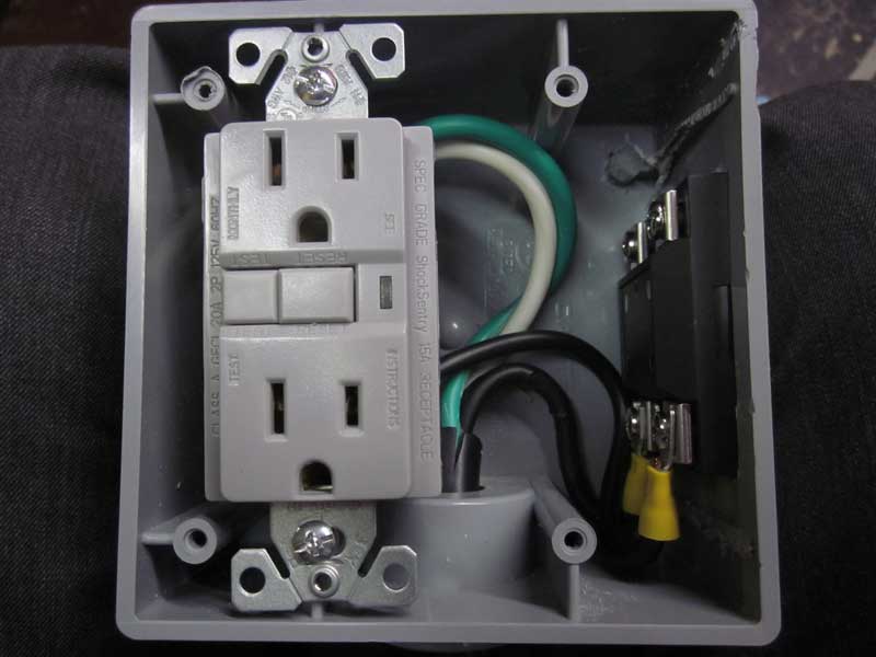 switch box for element with relay and outlet