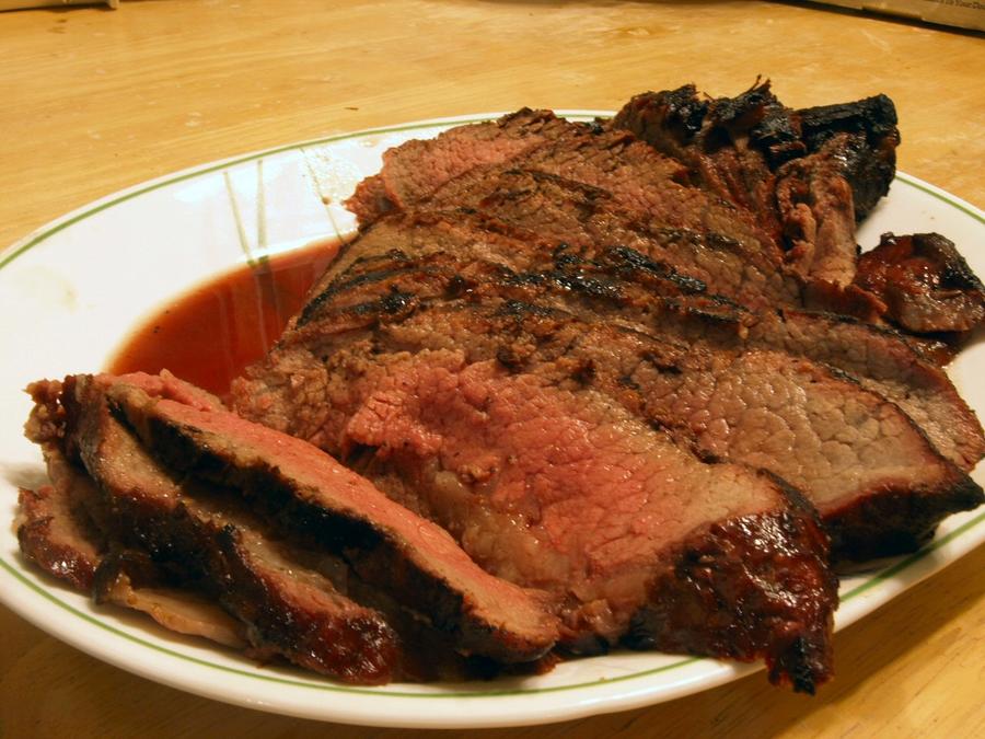 Tri tip from smoker for dinner 10-9-2010.jpg