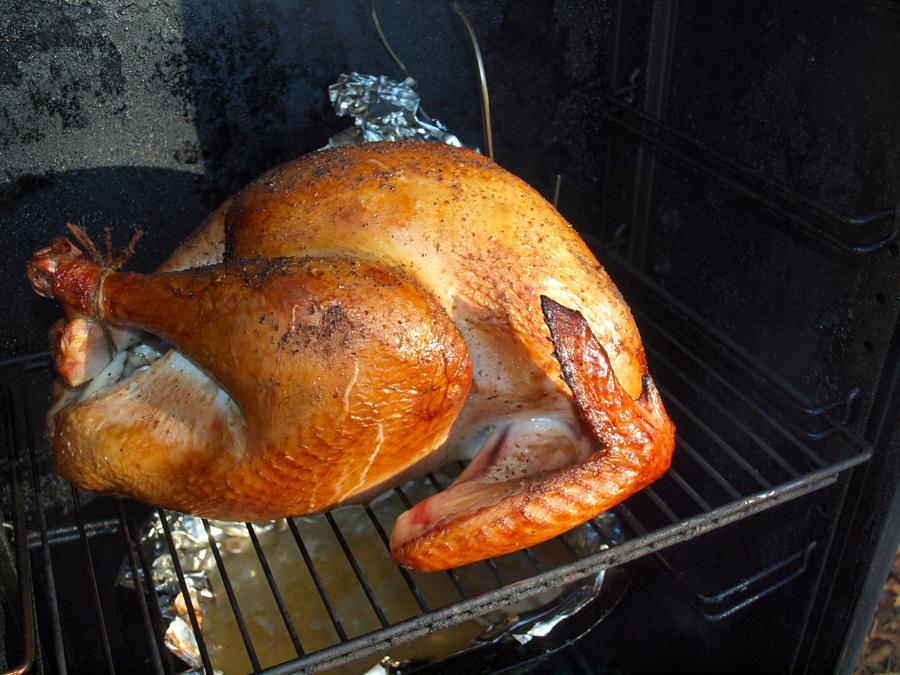 turkey 2 hours in smoker 12-17-2011.jpg