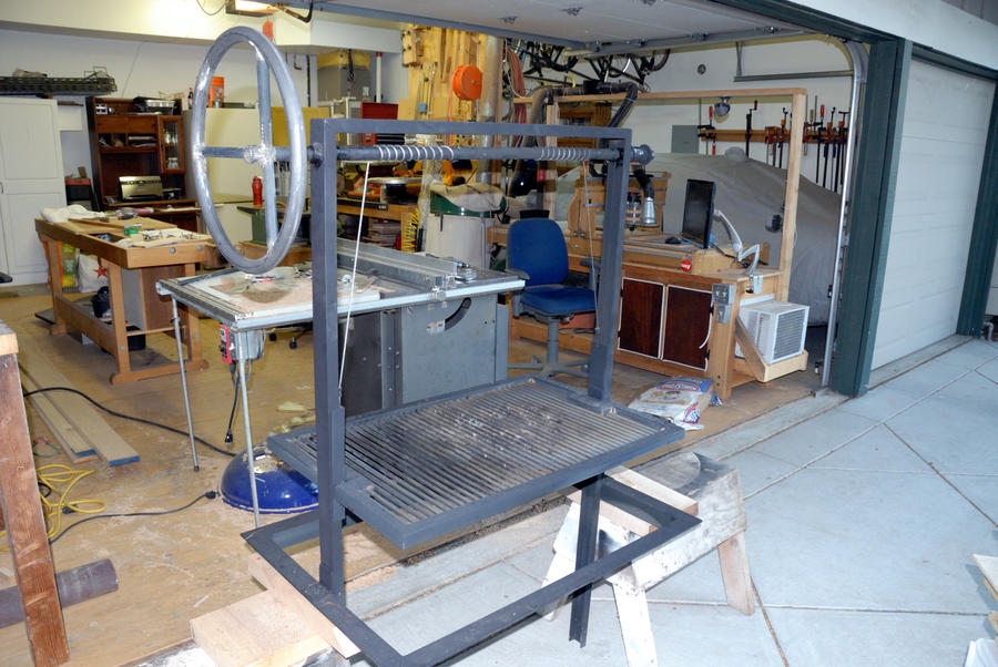 Wheel installled On sawhorses.jpg